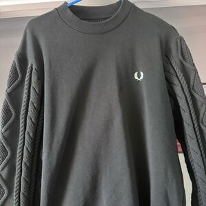 Fred Perry Black Cable Knit Sweater
